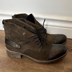 Bueno Olive Green and Black Ankle Boots 37